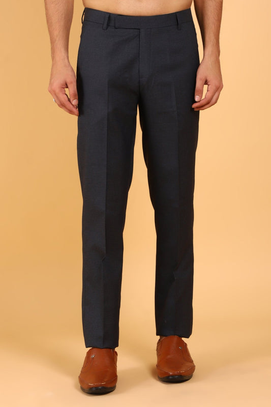 bluebird men's black lycra formal trouser - Veshbhoshaa