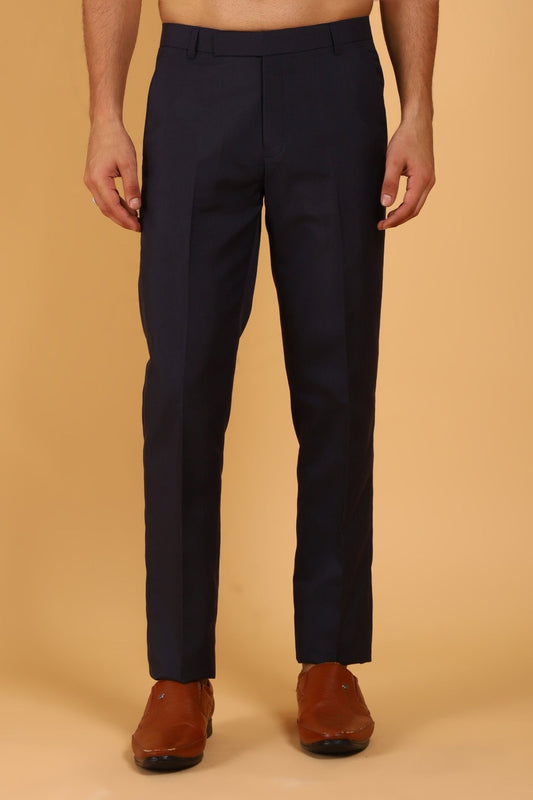 bluebird men's black lycra formal trouser - Veshbhoshaa