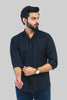 bluebird men's black mandarin collar casual shirt - Veshbhoshaa