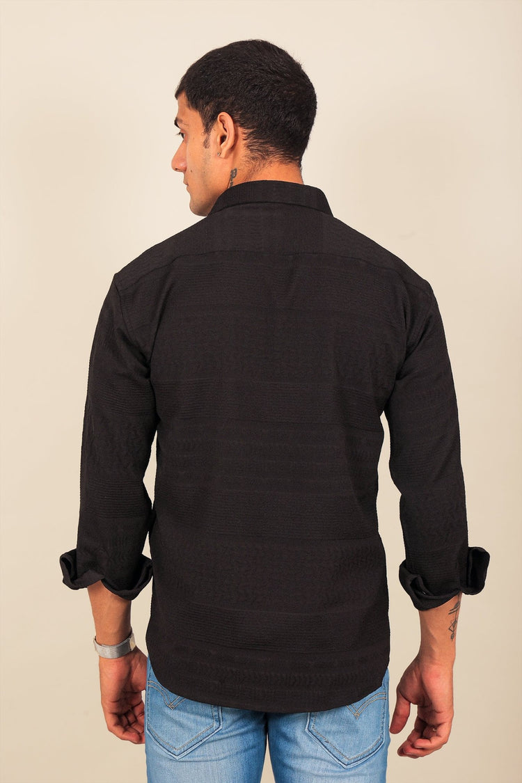 bluebird men's black plain shirt - Veshbhoshaa