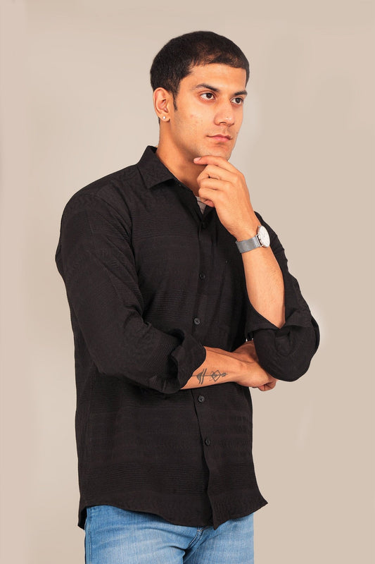 bluebird men's black plain shirt - Veshbhoshaa