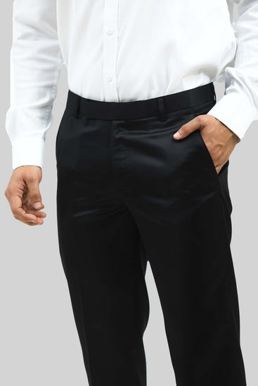 bluebird men's black sheen formal trouser - Veshbhoshaa