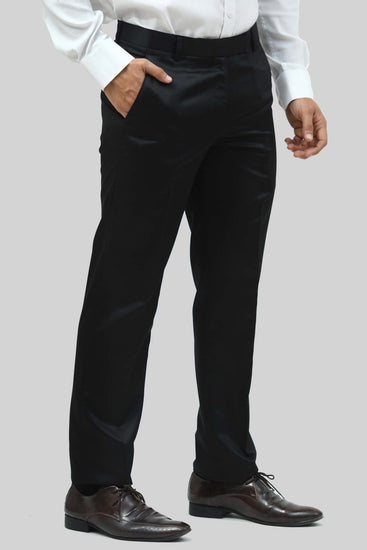 bluebird men's black sheen formal trouser - Veshbhoshaa