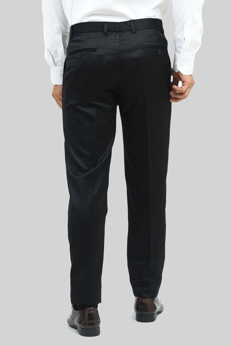 bluebird men's black sheen formal trouser - Veshbhoshaa