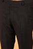 Bluebird Men's Black Texture Lycra Formal Trouser - Veshbhoshaa