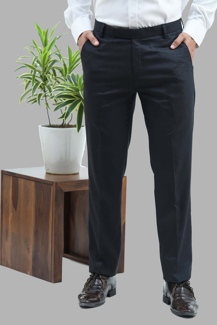 Bluebird Men's Black Trouser - Veshbhoshaa