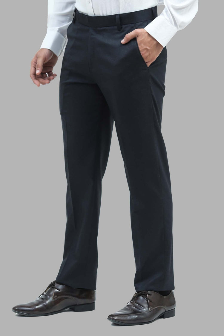 Bluebird Men's Black Trouser - Veshbhoshaa