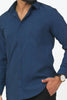 Bluebird Men's Blue Cotton Lycra Formal Shirt - Veshbhoshaa