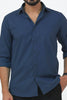 Bluebird Men's Blue Cotton Lycra Formal Shirt - Veshbhoshaa