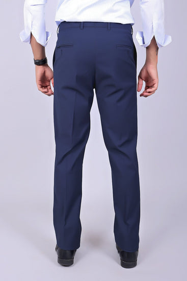 Bluebird Men's Blue Stretch - Band Trousers - Veshbhoshaa