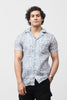 Bluebird Men's Casual Half - Sleeve Shirt Geometric Print Blue Color - Veshbhoshaa