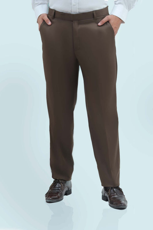 Bluebird Men's Coffee Formal Trousers - Veshbhoshaa