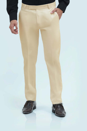 Bluebird Men's Cream Formal Trousers - Veshbhoshaa