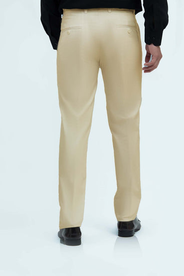 Bluebird Men's Cream Formal Trousers - Veshbhoshaa