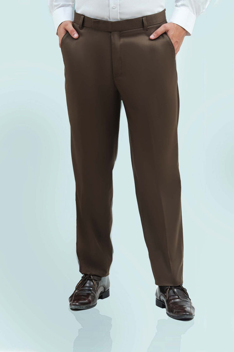 Bluebird Men's Dark Coffee Formal Trousers - Veshbhoshaa