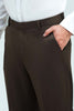 Bluebird Men's Dark Coffee Formal Trousers - Veshbhoshaa