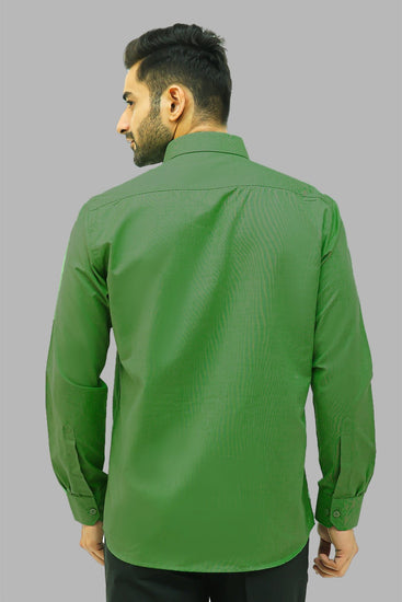 Bluebird Men's Dark Green Formal Shirt - Veshbhoshaa