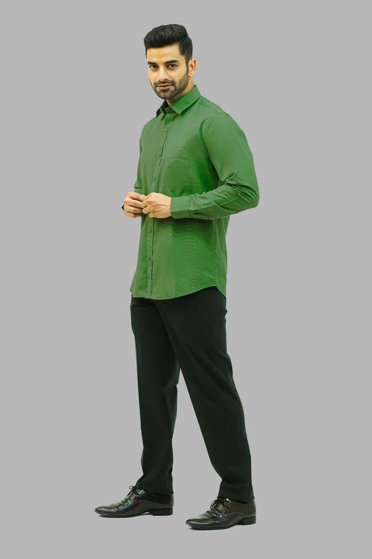 Bluebird Men's Dark Green Formal Shirt - Veshbhoshaa