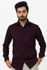 Bluebird Men's Dark Purple Cotton Lycra Formal Shirt - Veshbhoshaa