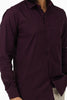 Bluebird Men's Dark Purple Cotton Lycra Formal Shirt - Veshbhoshaa