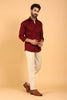 Bluebird Men's Dark Red Premium Satin Shirt - Veshbhoshaa