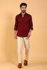 Bluebird Men's Dark Red Premium Satin Shirt - Veshbhoshaa