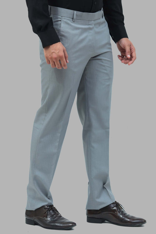 Bluebird Men's Eagle Grey Formal Trousers - Veshbhoshaa