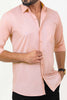 Bluebird Men's Formal Shirt in Light Peach Cotton Lycra - Veshbhoshaa