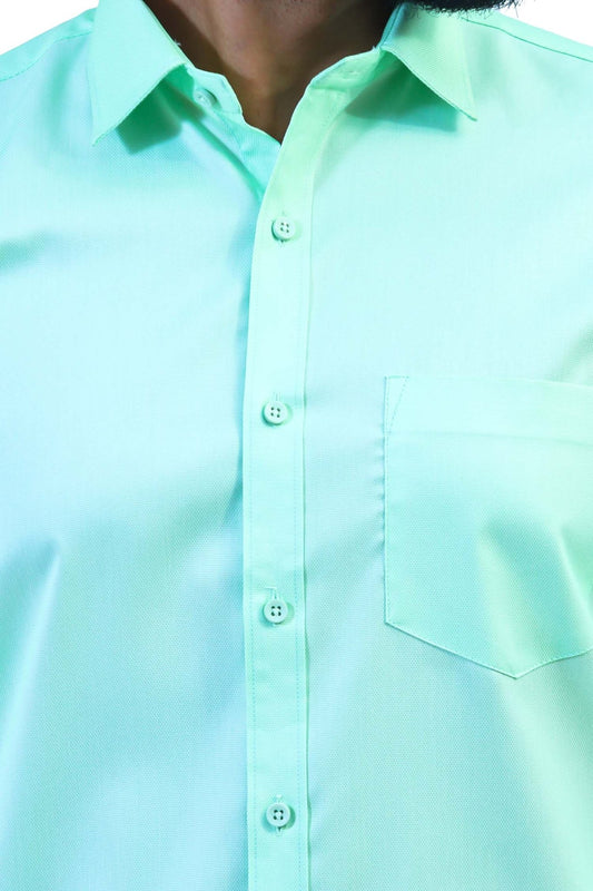 Bluebird Men's Green Formal Shirt - Veshbhoshaa