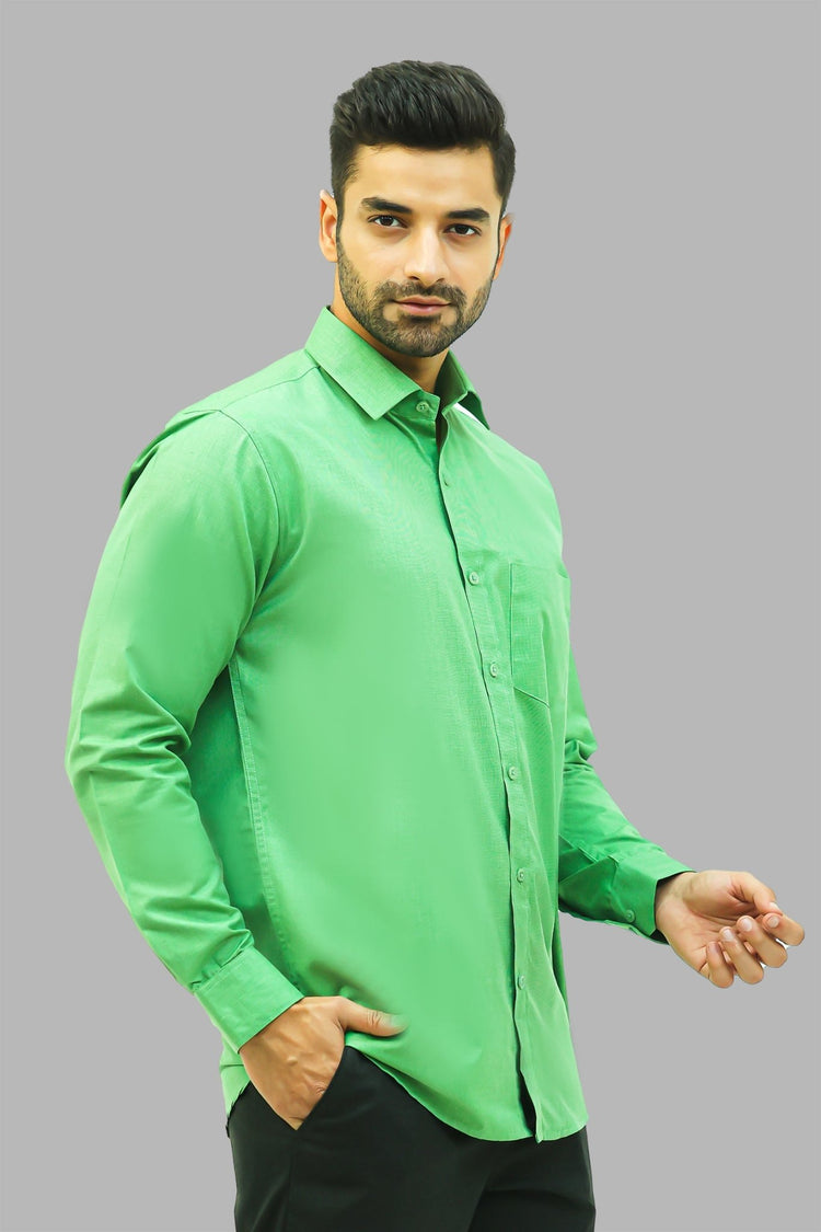 Bluebird Men's Green Formal Shirt - Veshbhoshaa