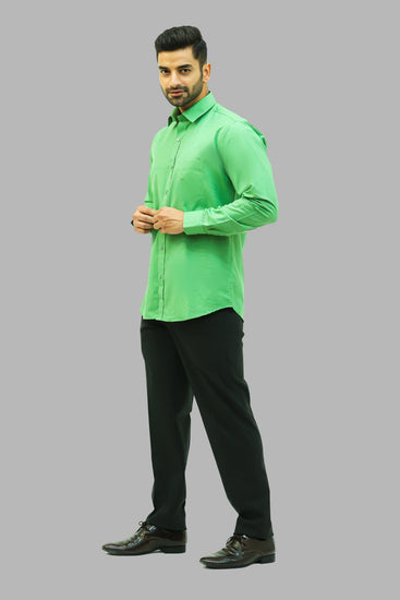 Bluebird Men's Green Formal Shirt - Veshbhoshaa