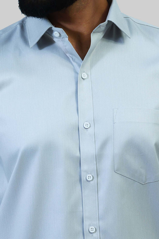 Bluebird Men's Grey Formal Shirt - Veshbhoshaa