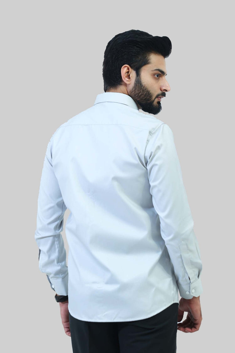 Bluebird Men's Grey Formal Shirt - Veshbhoshaa