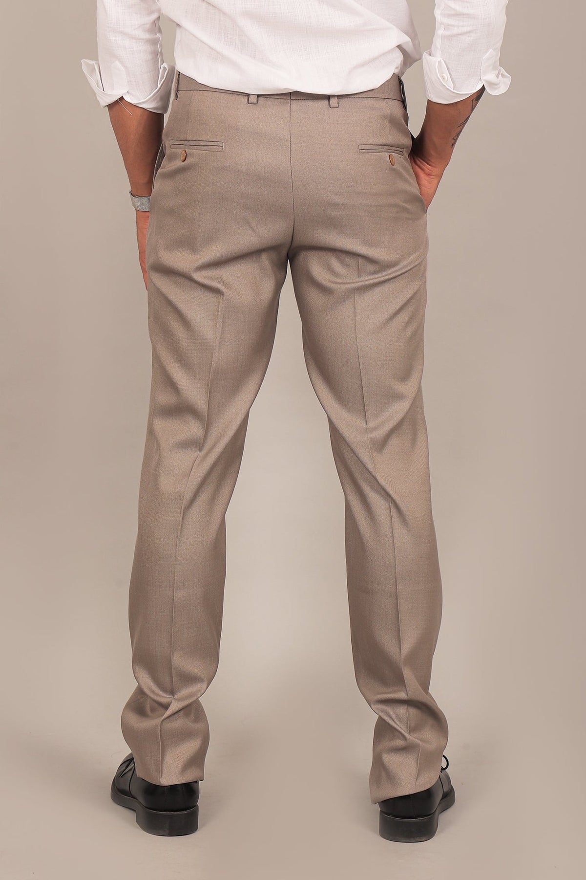 Bluebird Men's Grey Formal Trousers - Veshbhoshaa