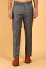 Bluebird Men's Grey Textured Lycra Formal Trousers - Veshbhoshaa