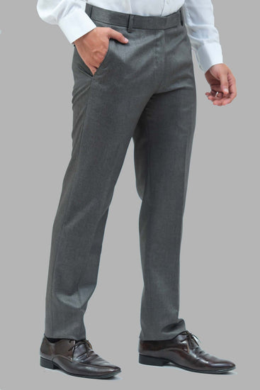 Bluebird Men's Iron Grey Formal Trousers - Veshbhoshaa