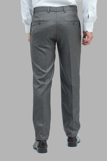 Bluebird Men's Iron Grey Formal Trousers - Veshbhoshaa