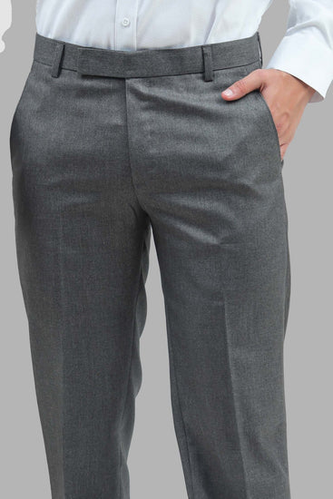 Bluebird Men's Iron Grey Formal Trousers - Veshbhoshaa