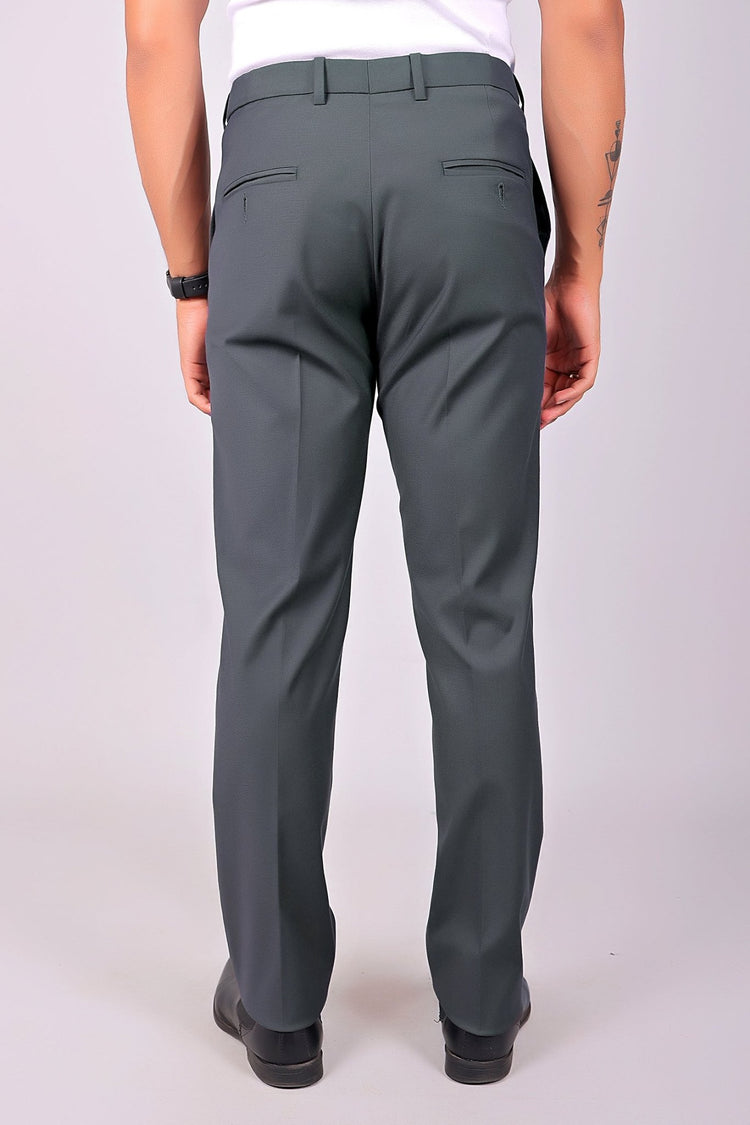 Bluebird Men's Iron Grey Stretch Band Trousers - Veshbhoshaa