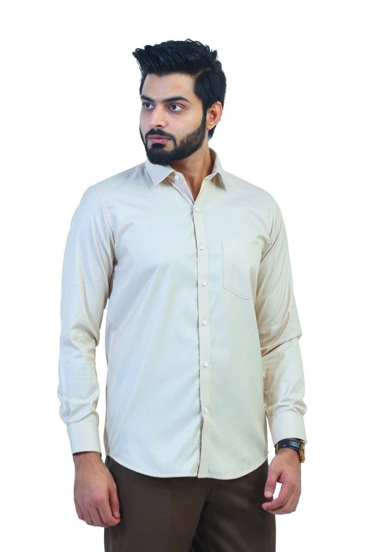 Bluebird Men's Khaki Colour Formal Shirt - Veshbhoshaa