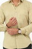 Bluebird Men's Khaki Cotton Lycra Formal Shirt - Veshbhoshaa