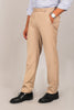 Bluebird Men's Khaki Textured Formal Trousers - Veshbhoshaa