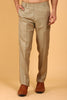 Bluebird Men's Khaki Textured Lycra Formal Trousers - Veshbhoshaa