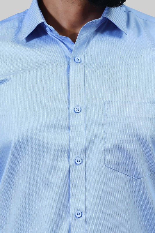 Bluebird Men's Light Blue Formal Shirt - Veshbhoshaa