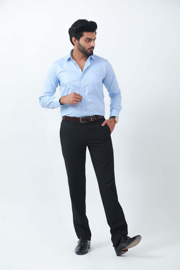 Bluebird Men's Light Blue Formal Shirt - Veshbhoshaa