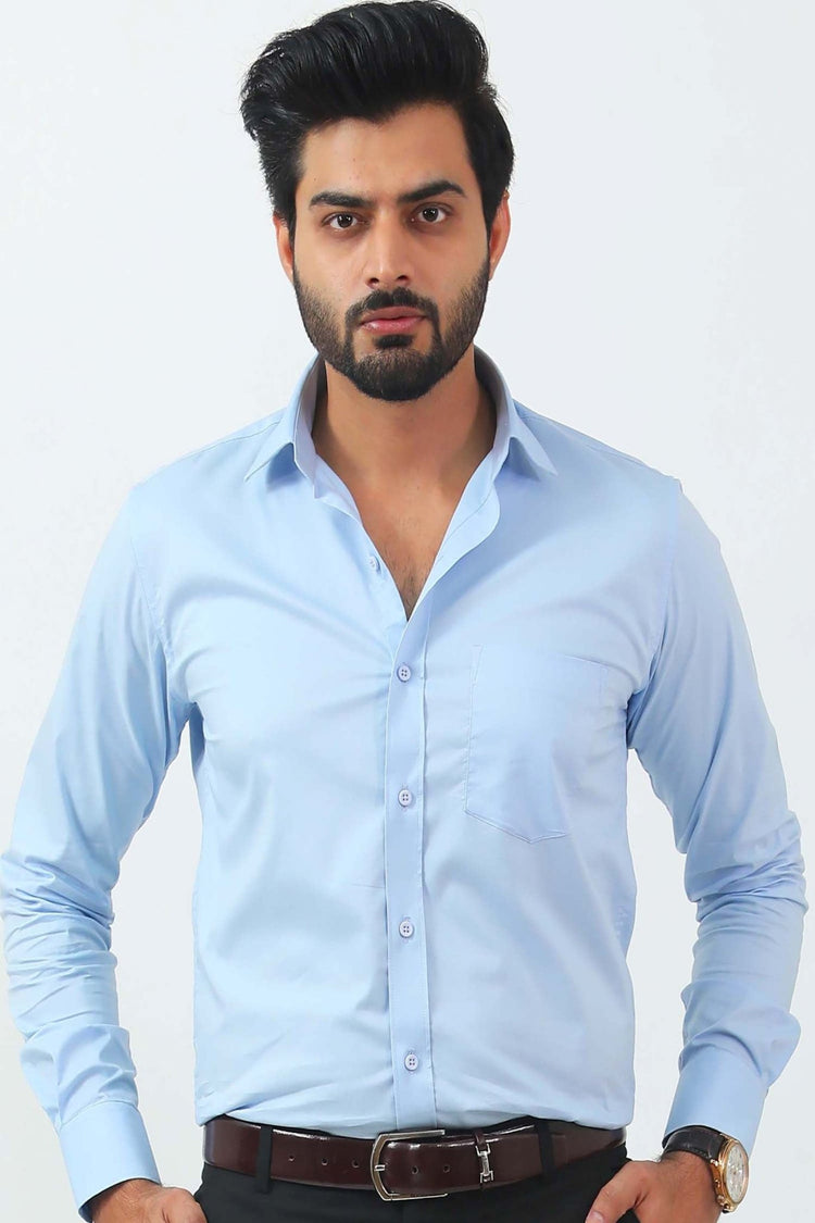 Bluebird Men's Light Blue Formal Shirt - Veshbhoshaa