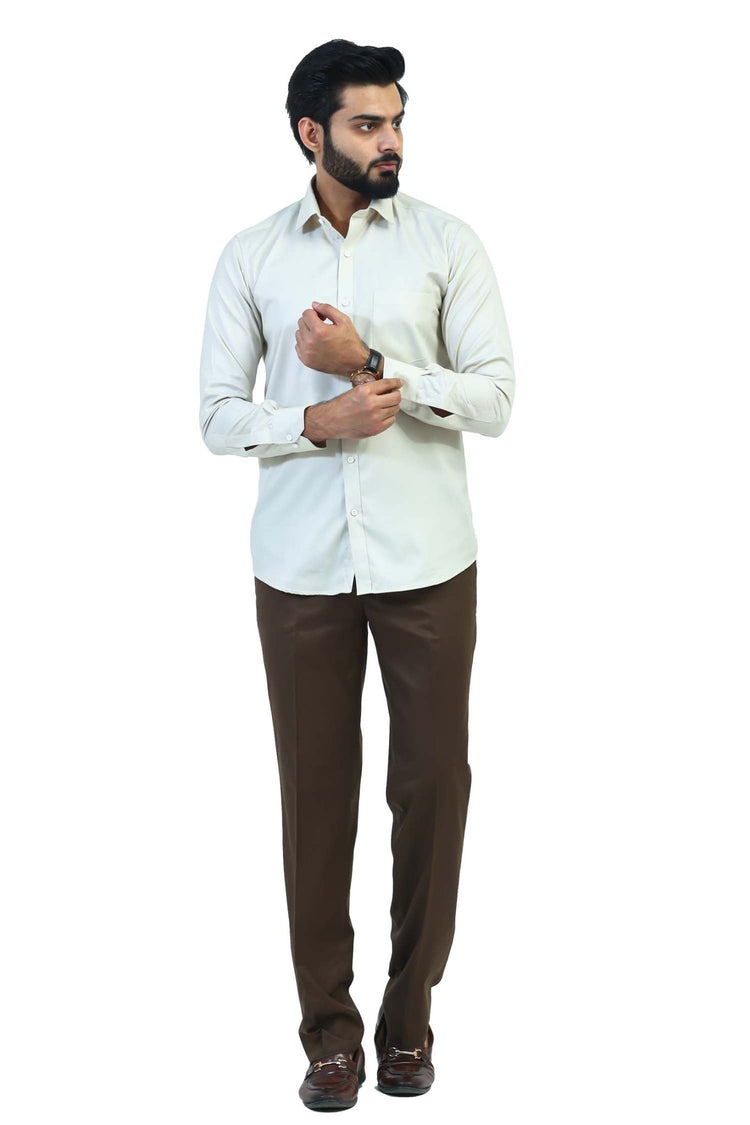 Bluebird Men's Light Brown Formal Shirt - Veshbhoshaa