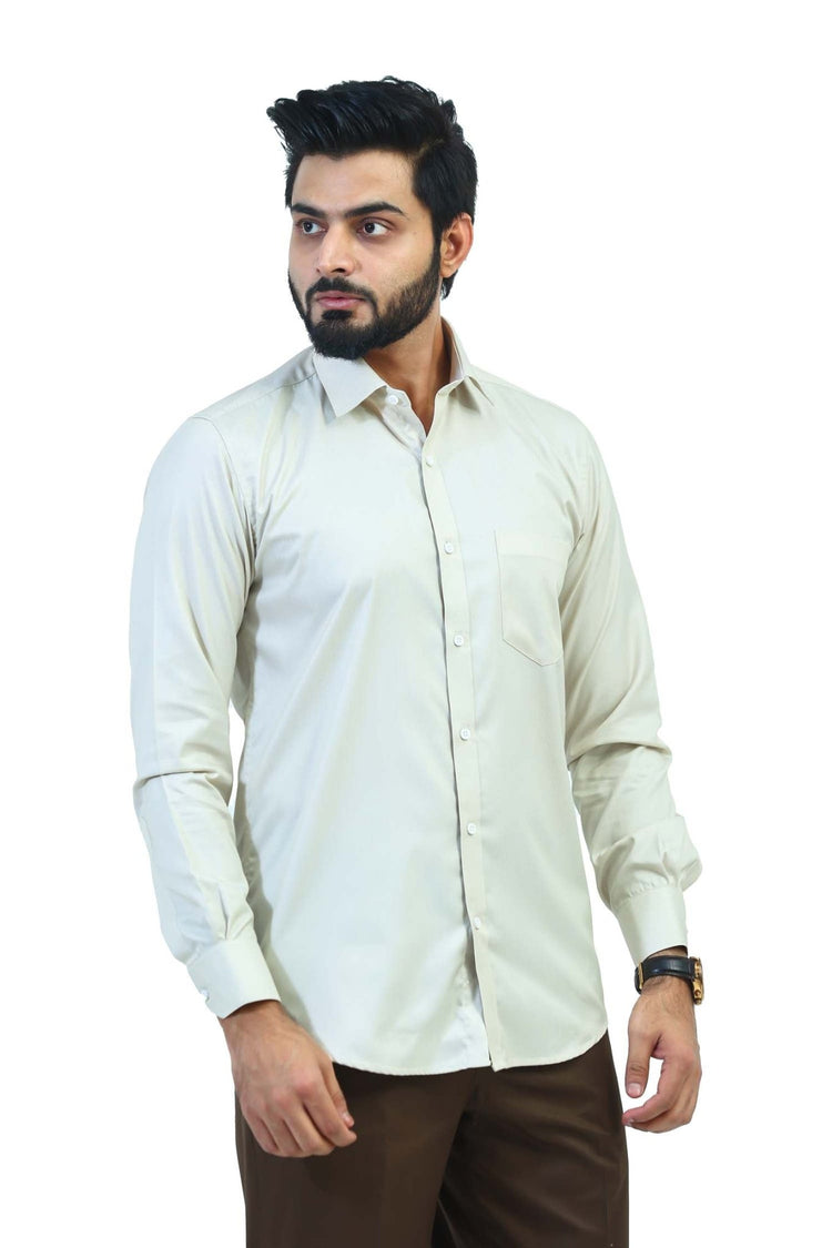 Bluebird Men's Light Brown Formal Shirt - Veshbhoshaa