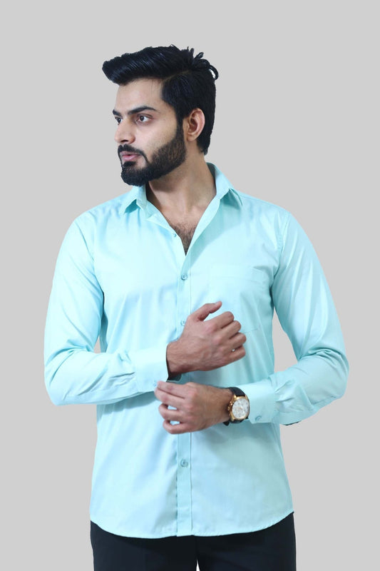 Bluebird Men's Light Green Formal Shirt - Veshbhoshaa