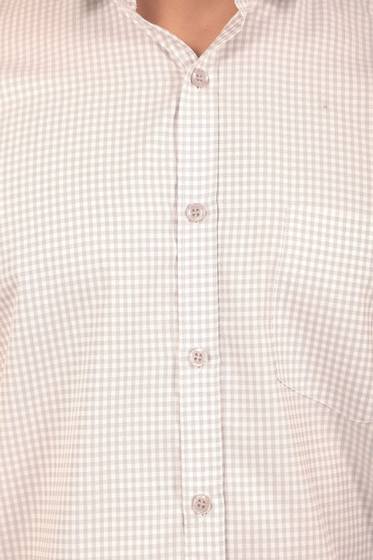 Bluebird Men's Light Slate Grey Check Shirt - Veshbhoshaa